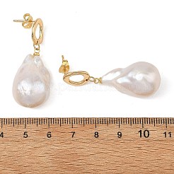 Natural Baroque Pearl Keshi Pearl Dangle Earrings&nbsp;EJEW-JE07499