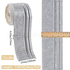 PE グレイン コンタクト ペーパー  壁のステッカー  棚ライナードレッサー引き出しロッカー用  銀  100x5.5mm  2.3 m /ロール&nbsp;DIY-WH20013-15C