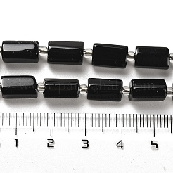 天然石オブシディアンビーズ連売り  シードビーズで  多面カット  コラム  8.5~11x5.5~6.5mm  穴：1mm  約14~15個/連  7.48''（19センチメートル）&nbsp;G-N327-06-01