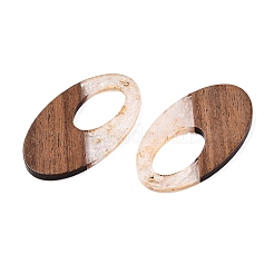 Transparent Resin and Walnut Wood Pendants&nbsp;RESI-T057-02N
