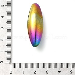 合成磁気ヘマタイトビーズ  穴がない  オーバル  虹メッキ  38x13.5mm&nbsp;G-C154-01RC