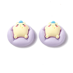 オペーク樹脂カボション  ベッドで寝ている子犬  レモンシフォン  19x21x8.5mm&nbsp;LS-RESI-G036-D01