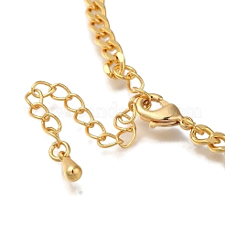 Heartbeat Brass Micro Pave Cubic Zirconia Card Paper Chain Bracelets for Women&nbsp;BJEW-L696-008G