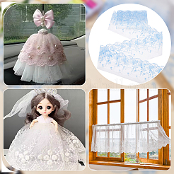 5ヤードのポリエステル刺繍シェルレースリボン  衣類の装飾  ライトスチールブルー  6~6-3/4インチ（153~170mm）&nbsp;OCOR-BC0006-66A