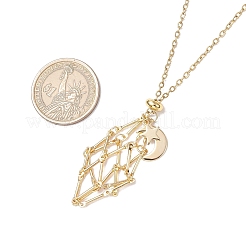304 Stainless Steel Empty Macrame Pouch Star Moon Pendant Cable Chain Necklaces&nbsp;NJEW-JN05282-02