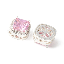 Brass Micro Pave Cubic Zirconia Beads&nbsp;KK-A253-20S-01