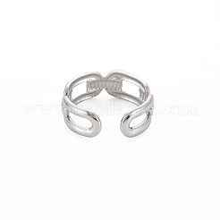 変色しない304ステンレススチール製中空オープンカフリング、女性用  ステンレス鋼色  usサイズ6（16.5mm）&nbsp;RJEW-S405-223P
