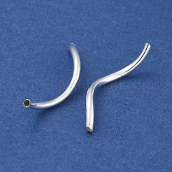 真鍮ツイストチューブビーズ  カドミウムフリー＆鉛フリー  銀  24.5~25.5x1.5~2mm  穴：0.8~1.2mm&nbsp;KK-B120-02B-S