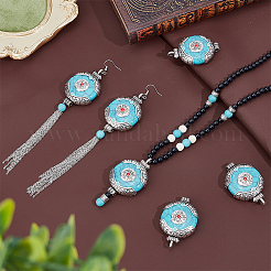 6Pcs Ethnic Style Zinc Alloy with Resin Connector Charms&nbsp;FIND-PH0028-05C