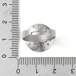 変色しない304ステンレススチールふるいリングセッティング  ラウンド  ステンレス鋼色  内径：18mm  トレイ：16mm&nbsp;STAS-K278-06A-P