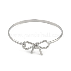 Adjustable Bowknot Brass Torque Bangles for Women&nbsp;BJEW-Z074-01P