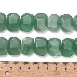 天然石グリーンアベンチュリンビーズ連売り  長方形  多面カット  15x20x6mm  穴：1.5mm  約25個/連  14.96インチ（38cm）&nbsp;G-C285-A07-01
