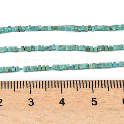 天然石湖北ターコイズビーズ連売り  正方形  1.5x1.5x1mm  穴：0.5mm  約340~345個/連  15.04~15.16''（38.2~38.5センチメートル）&nbsp;G-G271-G05-1x1.5mm