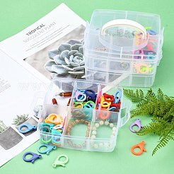 プラスチックビーズ収納ケース  長方形  3層  18区画の合計  透明  15.5x16x13cm  コンパートメント：4.8x7.1~5.1x7.2センチメートル&nbsp;CON-S034