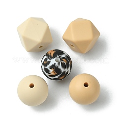Round/Polygon Food Grade Silicone Focal Beads&nbsp;SIL-F003-06B