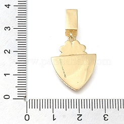 真鍮製マイクロパヴェキュービックジルコニアペンダント  エナメル  葉のチャーム  ホワイト  33.5x18x3.5mm  穴：7x4mm&nbsp;KK-S049-06G-B