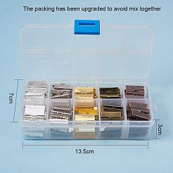 アイロンリボンカシメエンドパーツクランプ  ミックスカラー  20x8x5mm  穴: 2 ミリメートル 25 個/コンパートメント  50個/カラー  250個/セット&nbsp;IFIN-PH0023-36