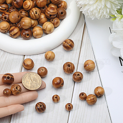 300Pcs 3 Styles Round Natural Wood Beads&nbsp;WOOD-GF0001-89B