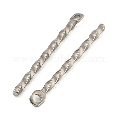 変色しない304ステンレススチールペンダント  ステンレス鋼色  20x2x1.2mm  穴：1mm&nbsp;STAS-Q323-03C-P