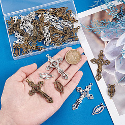 20Pcs 2 Colors Virgin Mary Tibetan Style Alloy Chandelier Component Links&nbsp;DIY-AR0003-76