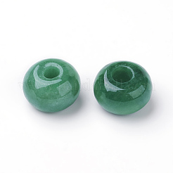 天然ミャンマー翡翠/ブルマ翡翠ヨーロピアンビーズ  大穴ビーズ  染め  ロンデル  15~16x10~11mm  穴：4~5mm&nbsp;G-E418-21