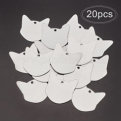 アルミペンダント  レーザーカットペンダント  キツネ  空白タグのスタンプ  銀  51x51x1.5mm  穴：4mm  20個/箱&nbsp;ALUM-BC0001-47