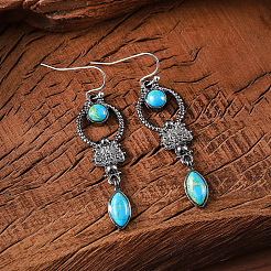 Alloy Synthetic Turquoise Dangle Earrings&nbsp;FS-WGD578F-01