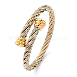 304 Stainless Steel Torque Bangles for Women&nbsp;BJEW-P310-24GP