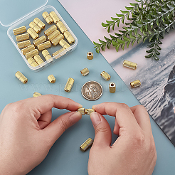 真鍮カプセルレースロックバックル30個  diyスニーカーキット金属靴ひもロックアクセサリー  ゴールドカラー  17.5x8mm  穴：3mm&nbsp;KK-PH0011-61G