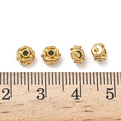 304ステンレススチールビーズ  キューブ  イオンプレーティング（ip）  18KGP本金メッキ  5.8x5.8x3.8mm  穴：1mm&nbsp;STAS-D204-18G