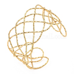 Hollow 304 Stainless Steel Cuff Bangles&nbsp;BJEW-B158-04G-02