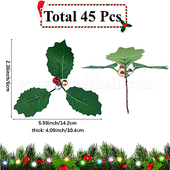45Pcs Foam & Cloth Artificial Holly Leaves&nbsp;AJEW-SC0031-52A