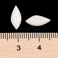不透明樹脂デコデンカボション  葉  ホワイト  12x5x3mm&nbsp;CRES-I036-14A