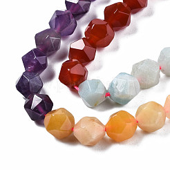 Chakra Theme Natural Tiger Eye & Rose Quartz & Amethyst & Topaz Jade & Red Agate & Amazonite & Sodalite Beads Strands&nbsp;G-S376-002B