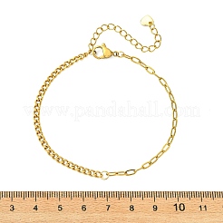 304 Stainless Steel Curb Chain & Paperclip Chain Bracelets&nbsp;BJEW-JB14161-01