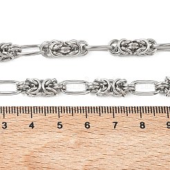 女性用6mm 304ステンレススチール製ビザンチンチェーンネックレス  変色なし  ステンレス鋼色  17.32インチ（44cm）&nbsp;NJEW-G201-05P