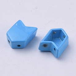スプレー塗装合金マルチ連リンク  タイル弾性ブレスレット作り用  矢印  空色  12x8x4mm  穴：1mm&nbsp;PALLOY-G268-L02-049