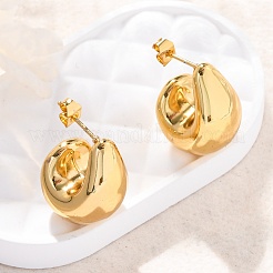 J-Shaped 304 Stainless Steel Stud Earrings&nbsp;EJEW-A125-25G