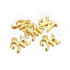 Golden Plated Alloy Letter Pendants&nbsp;X-PALLOY-J718-01G-M