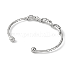 インフィニティ 304 ステンレススチール カフ バングル 女性用  ステンレス鋼色  内径：1-7/8x2-3/8インチ（4.8x6.1cm）&nbsp;BJEW-B104-26P
