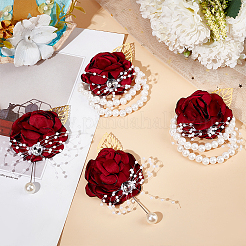 2Sets Silk Cloth Imitation Flower Wrist&nbsp;AJEW-CP0008-45