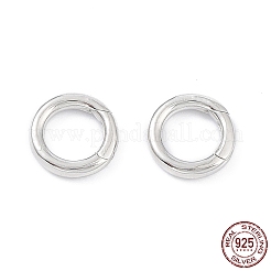 変色防止ロジウムメッキ 925スターリングシルバースプリングゲートリング  リング  プラチナ  12x2mm  内径：8mm&nbsp;STER-K173-27P
