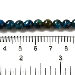グレードAB+の染色された天然タイガーアイビーズ連売り  ラウンド  士官候補生ブルー  6mm  穴：1.2mm  約60~61個/連  14.84~15.08インチ（37.7~38.3cm）&nbsp;X-G-G102-A02-02