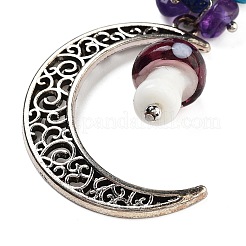 (Defective Closeout Sale:Accessories Yellowing) Hollow Moon Alloy Pendant Decoraiton&nbsp;HJEW-XCP0001-21