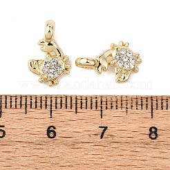 合金ラインストーンチャーム  カニ  ゴールドカラー  13x8.5x5mm  穴：2mm&nbsp;FIND-C076-03G