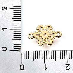 真鍮製のクリアキュービックジルコニアコネクタチャーム  18KGP本金メッキ  スノーフレーク  9.5x15x3mm  穴：1.2mm&nbsp;KK-U065-06C-G