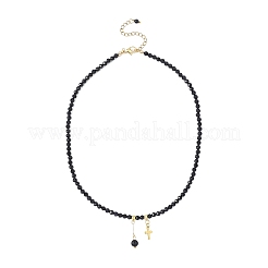 Faceted Round Synthetic Blue Goldstone Beaded Necklaces&nbsp;NJEW-JN05661
