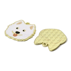 合金エナメルチャーム  犬  ゴールドカラー  ミックスカラー  24~26x24~28x1.5mm  穴：1.8mm&nbsp;FIND-I064-04G-03