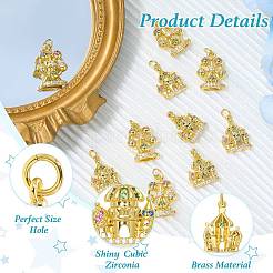 5Pcs Brass Micro Pave Cubic Zirconia Pendants&nbsp;KK-SZ0007-96A