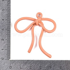 焼付塗装合金ペンダント  蝶結び  ライトサーモン  45x42x6mm  穴：3mm&nbsp;LS-FIND-G080-02G
